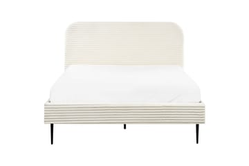 Seng med lamellramme Flayat - Hvit, Svart, 140x200 cm - Møbler - Senger - Sengeramme & sengestamme