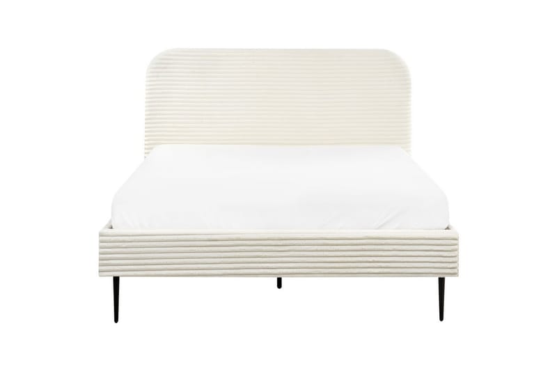 Seng med lamellramme Flayat - Hvit, Svart, 140x200 cm - Møbler - Senger - Sengeramme & sengestamme