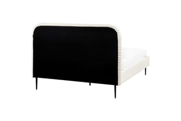 Seng med lamellramme Flayat - Hvit, Svart, 140x200 cm - Møbler - Senger - Sengeramme & sengestamme