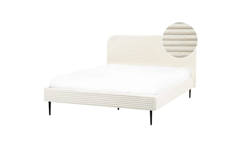 Seng med lamellramme Flayat - Hvit, Svart, 160x200 cm - Møbler - Senger - Sengeramme & sengestamme