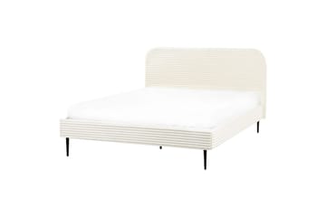 Seng med lamellramme Flayat - Hvit, Svart, 160x200 cm - Møbler - Senger - Sengeramme & sengestamme