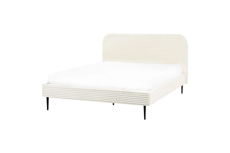 Seng med lamellramme Flayat - Hvit, Svart, 160x200 cm - Møbler - Senger - Sengeramme & sengestamme