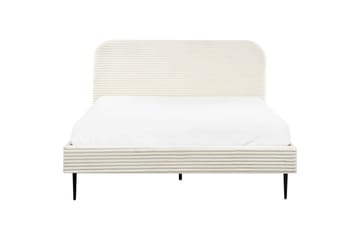 Seng med lamellramme Flayat - Hvit, Svart, 160x200 cm - Møbler - Senger - Sengeramme & sengestamme