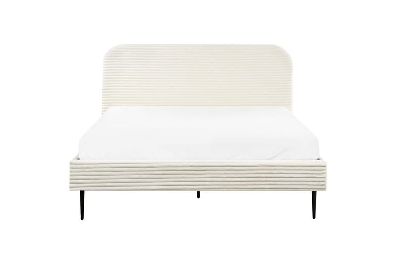 Seng med lamellramme Flayat - Hvit, Svart, 160x200 cm - Møbler - Senger - Sengeramme & sengestamme