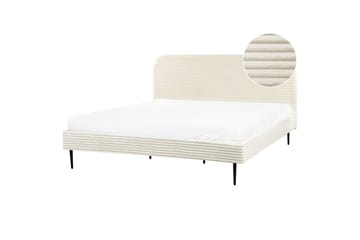 Seng med lamellramme Flayat - Hvit, Svart, 180x200 cm - Møbler - Senger - Sengeramme & sengestamme