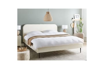 Seng med lamellramme Flayat - Hvit, Svart, 180x200 cm - Møbler - Senger - Sengeramme & sengestamme