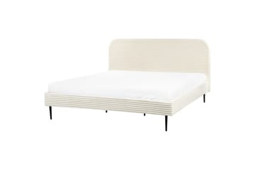 Seng med lamellramme Flayat - Hvit, Svart, 180x200 cm - Møbler - Senger - Sengeramme & sengestamme