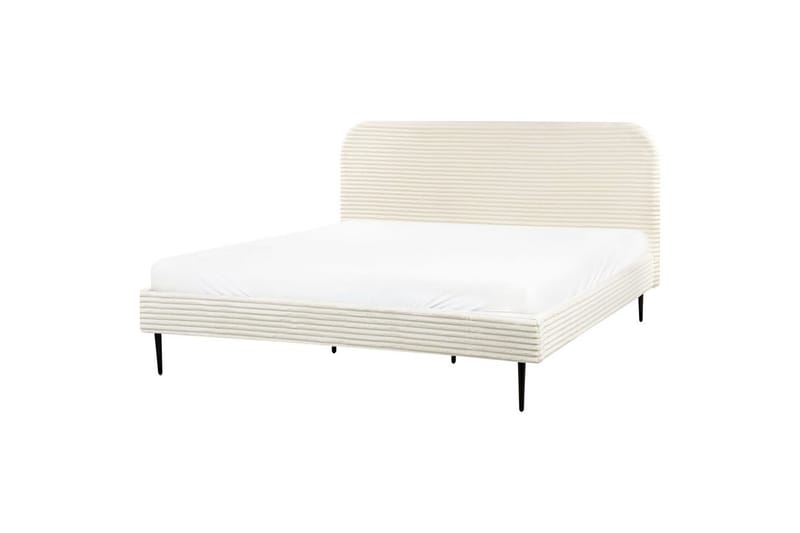 Seng med lamellramme Flayat - Hvit, Svart, 180x200 cm - Møbler - Senger - Sengeramme & sengestamme