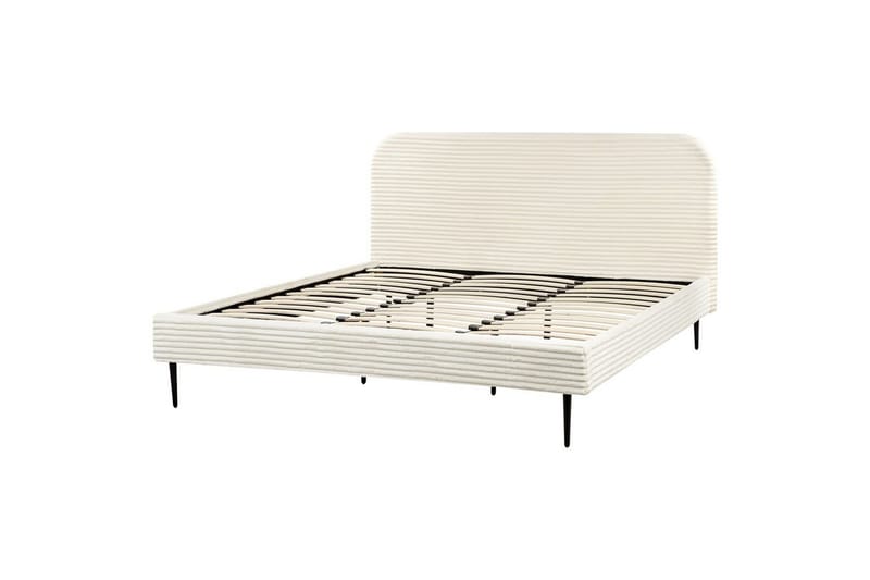 Seng med lamellramme Flayat - Hvit, Svart, 180x200 cm - Møbler - Senger - Sengeramme & sengestamme