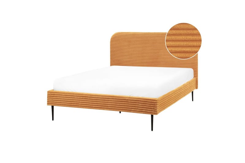 Seng med lamellramme Flayat - Oransje, svart, 140x200 cm - Møbler - Senger - Sengeramme & sengestamme