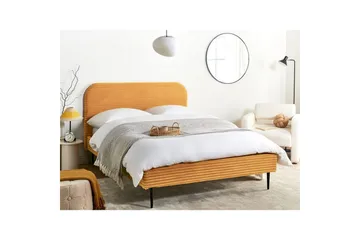 Seng med lamellramme Flayat - Oransje, svart, 140x200 cm - Møbler - Senger - Sengeramme & sengestamme