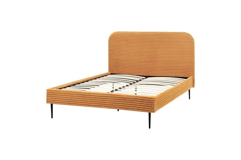 Seng med lamellramme Flayat, Oransje, svart, 140x200 cm