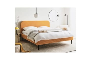 Seng med lamellramme Flayat - Oransje, svart, 180x200 cm - Møbler - Senger - Sengeramme & sengestamme