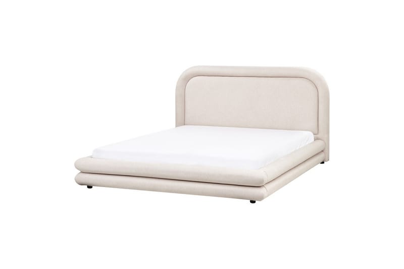 Seng med lamellramme Lavardens - Lys beige, svart, 160x200 cm - Møbler - Senger - Sengeramme & sengestamme