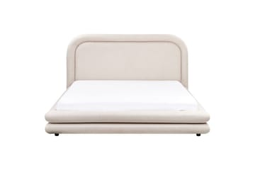 Seng med lamellramme Lavardens - Lys beige, svart, 160x200 cm - Møbler - Senger - Sengeramme & sengestamme