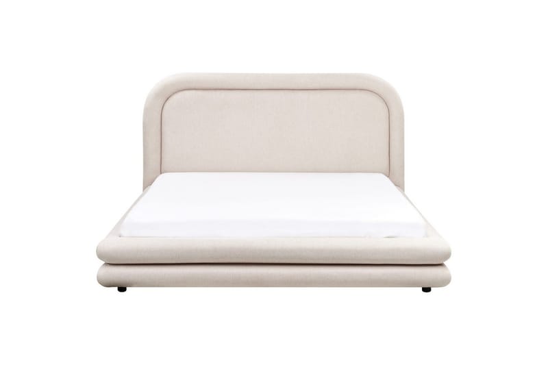 Seng med lamellramme Lavardens - Lys beige, svart, 160x200 cm - Møbler - Senger - Sengeramme & sengestamme