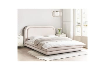 Seng med lamellramme Lavardens - Lys beige, svart, 160x200 cm - Møbler - Senger - Sengeramme & sengestamme