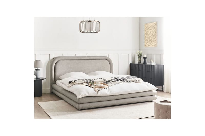 Seng med lamellramme Lavardens - Taupe, svart, 180x200 cm - Møbler - Senger - Sengeramme & sengestamme