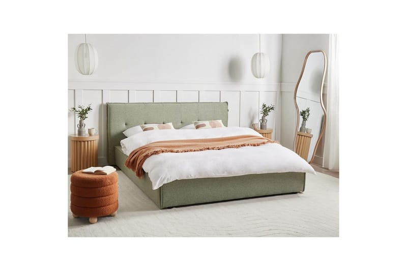 Seng med lamellramme Lestre - Grønn, svart, 160x200 cm - Møbler - Senger - Sengeramme & sengestamme