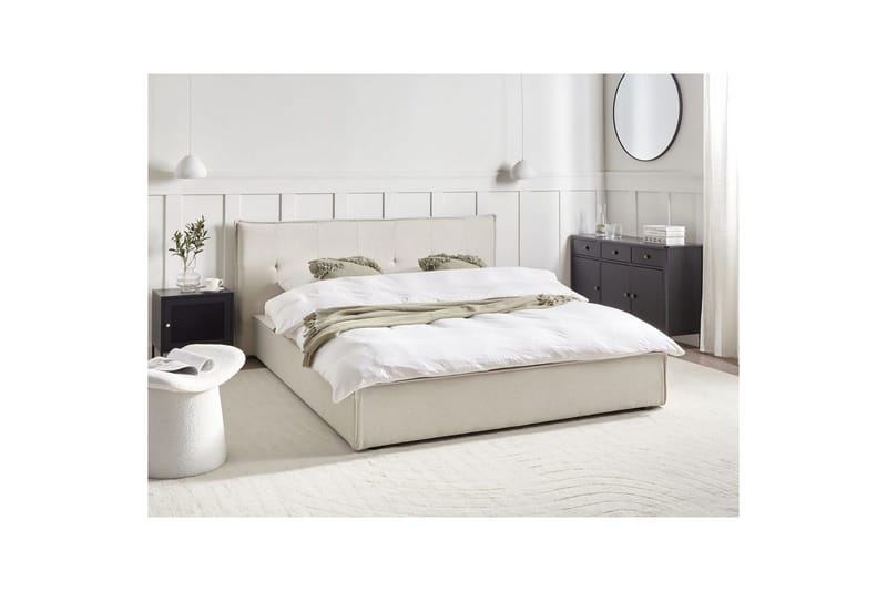 Seng med lamellramme Lestre - Hvit, Svart, 160x200 cm - Møbler - Senger - Sengeramme & sengestamme