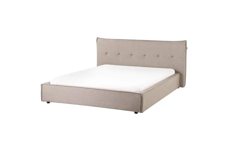 Seng med lamellramme Lestre, Taupe, svart, 160x200 cm