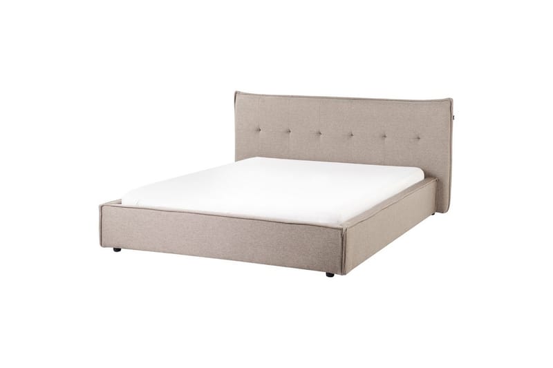 Seng med lamellramme Lestre, Taupe, svart, 160x200 cm