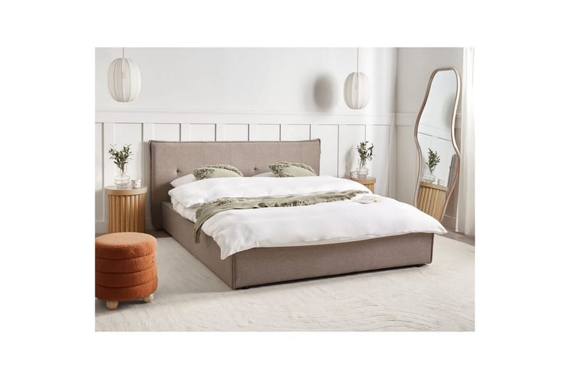Seng med lamellramme Lestre - Taupe, svart, 160x200 cm - Møbler - Senger - Sengeramme & sengestamme