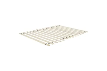 Seng med lamellramme Limanton - Brun, lyst tre, svart/kunstlær, Brun, lys tre, svart/Kunstskinn, 140x200 cm - Møbler - Senger - Sengeramme & sengestamme