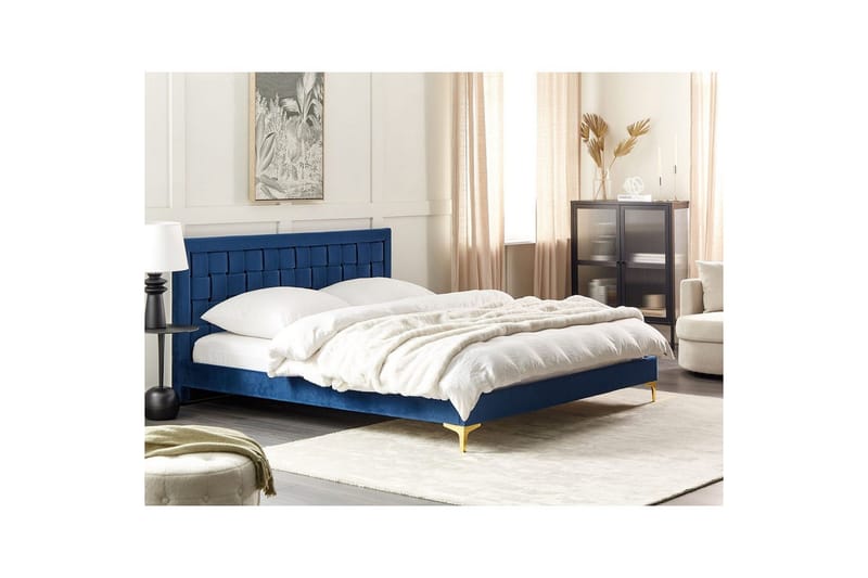 Seng med lamellramme Limoux - Blå, 180x200 cm - Møbler - Senger - Sengeramme & sengestamme