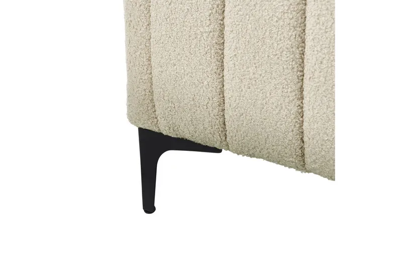 Seng med lamellramme Lunan - Beige, svart/Bouclé, 140x200 cm - Møbler - Senger - Sengeramme & sengestamme