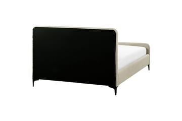 Seng med lamellramme Lunan - Beige, svart/Bouclé, 140x200 cm - Møbler - Senger - Sengeramme & sengestamme