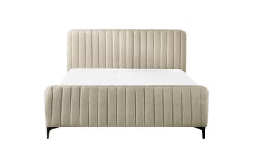Seng med lamellramme Lunan - Beige, svart/Bouclé, 160x200 cm - Møbler - Senger - Sengeramme & sengestamme