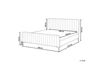 Seng med lamellramme Lunan - Beige, svart/Bouclé, 180x200 cm - Møbler - Senger - Sengeramme & sengestamme