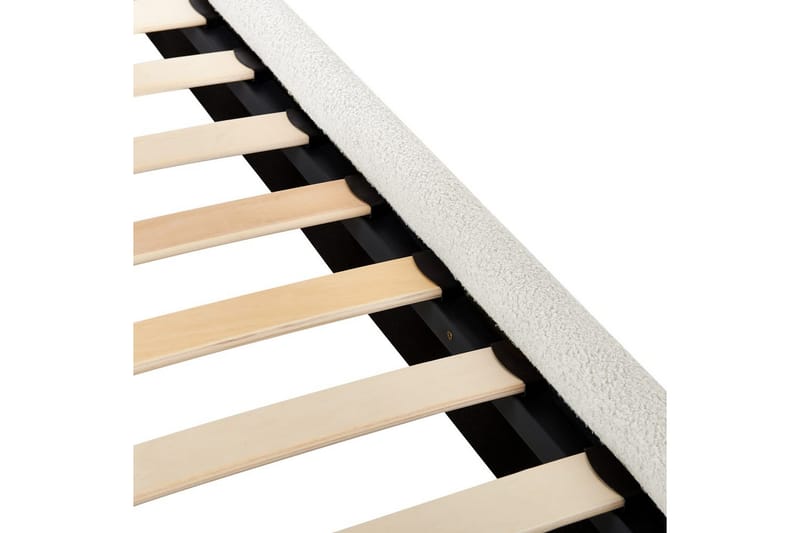 Seng med lamellramme Lunan - Hvit, Svart/Bouclé, 140x200 cm - Møbler - Senger - Sengeramme & sengestamme