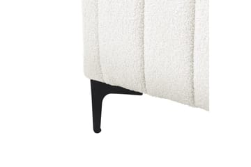 Seng med lamellramme Lunan - Hvit, Svart/Bouclé, 140x200 cm - Møbler - Senger - Sengeramme & sengestamme