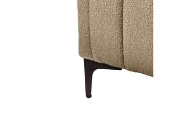 Seng med lamellramme Lunan - Taupe, svart/Bouclé, 140x200 cm - Møbler - Senger - Sengeramme & sengestamme