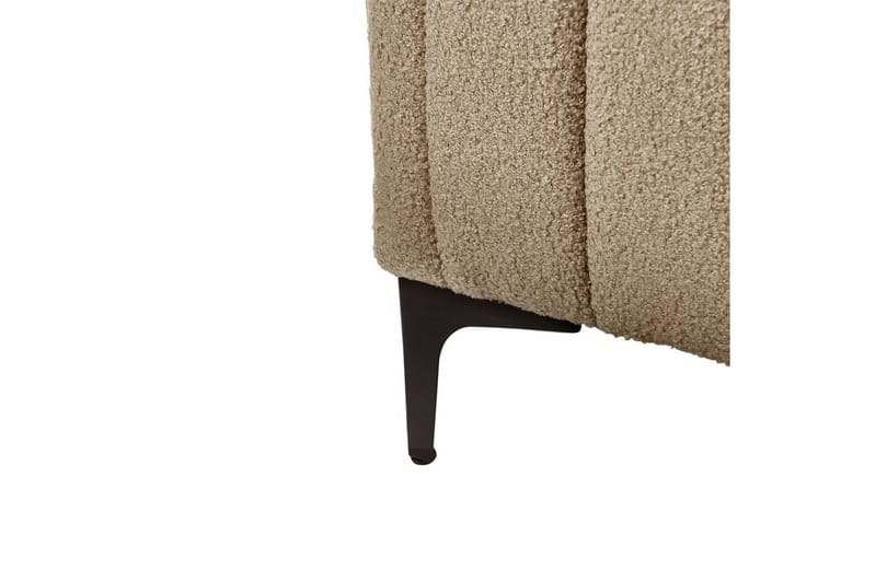 Seng med lamellramme Lunan - Taupe, svart/Bouclé, 140x200 cm - Møbler - Senger - Sengeramme & sengestamme