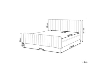 Seng med lamellramme Lunan - Taupe, svart/Bouclé, 160x200 cm - Møbler - Senger - Sengeramme & sengestamme