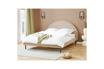 Seng med lamellramme Margut - Beige/Bouclé, 160x200 cm - Møbler - Senger - Sengeramme & sengestamme