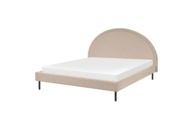 Seng med lamellramme Margut - Beige/Bouclé, 160x200 cm - Møbler - Senger - Sengeramme & sengestamme