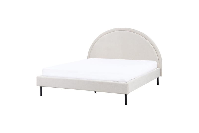 Seng med lamellramme Margut, Beige/Polyester, 160x200 cm