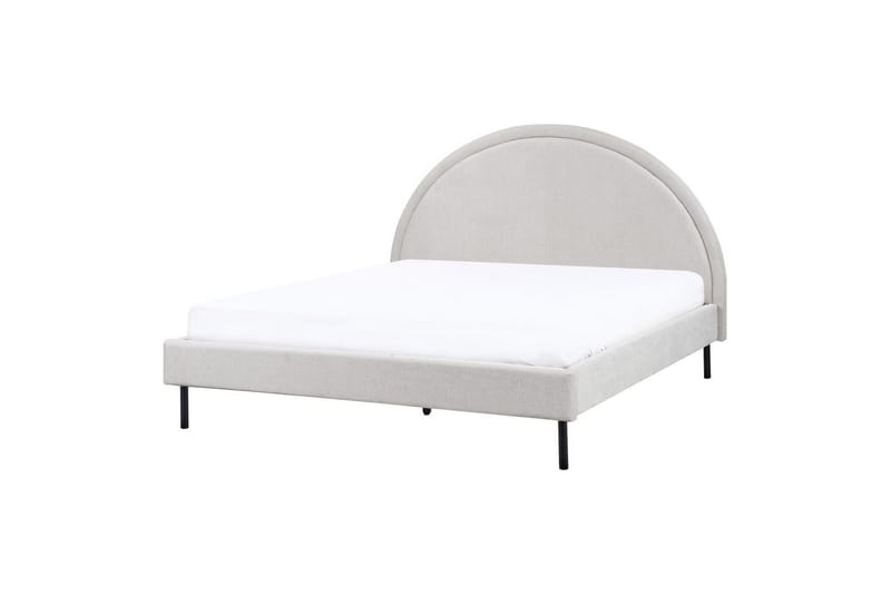 Seng med lamellramme Margut, Grå/Polyester, Grå/polyester, 160x200 cm