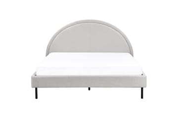 Seng med lamellramme Margut - Grå/Polyester, Grå/polyester, 160x200 cm - Møbler - Senger - Sengeramme & sengestamme