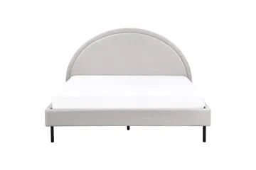 Seng med lamellramme Margut - Grå/Polyester, Grå/polyester, 160x200 cm - Møbler - Senger - Sengeramme & sengestamme