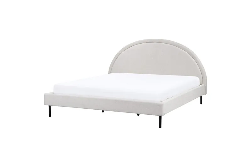 Seng med lamellramme Margut, Grå/Polyester, Grå/polyester, 180x200 cm