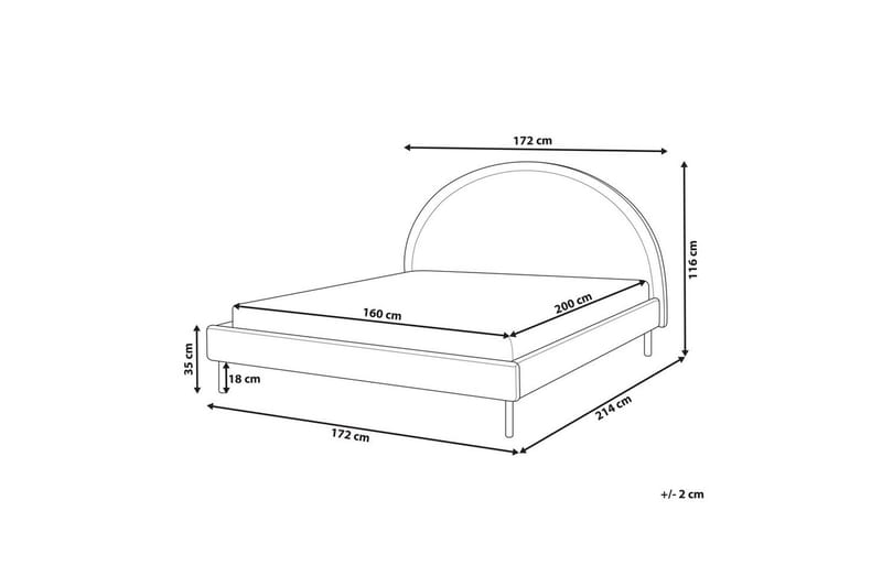 Seng med lamellramme Margut - Hvit/Bouclé, 160x200 cm - Møbler - Senger - Sengeramme & sengestamme
