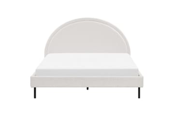 Seng med lamellramme Margut - Hvit/Bouclé, 160x200 cm - Møbler - Senger - Sengeramme & sengestamme