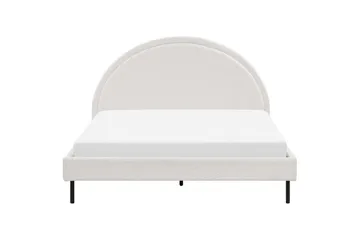 Seng med lamellramme Margut - Hvit/Bouclé, 160x200 cm - Møbler - Senger - Sengeramme & sengestamme