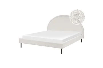 Seng med lamellramme Margut - Hvit/Bouclé, 160x200 cm - Møbler - Senger - Sengeramme & sengestamme