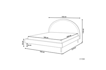 Seng med lamellramme Margut - Hvit/Bouclé, 180x200 cm - Møbler - Senger - Sengeramme & sengestamme